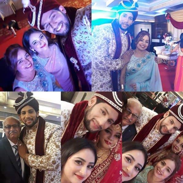 His co-star Madirakshi Mundle who played the lead role of Sita attended the wedding ceremony to congratulate the groom and the bride, she posted this pic posing with her parents and newlyweds!