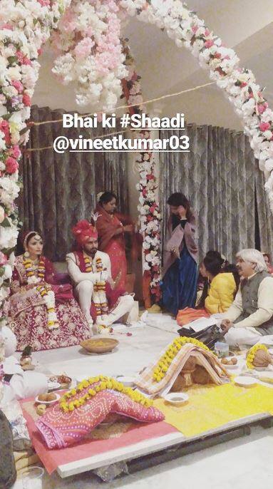 The couple's marriage ceremony was attended by their family & close-friends. (Photo: Instagram)