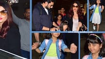 Cute PICS: Aaradhya Bachchan holding Mom-Dad's hand at airport as family arrives back from Australia!