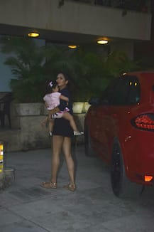 PICS: Baby Misha gets snapped with mommy Mira Kapoor after attending Yash & Roohi’s birthday bash!