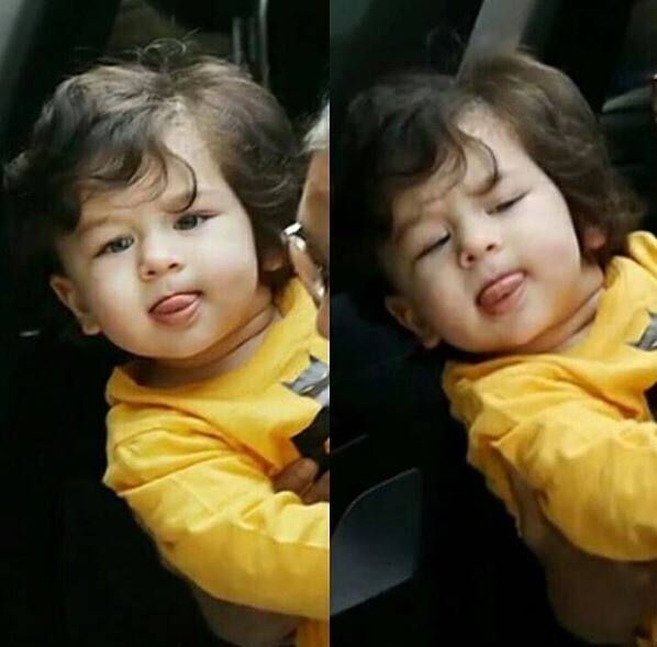 Taimur clicked by paparazzi is not a new thing but this time his expressions were priceless. Check out the pictures here...(Photo: Instagram/ @taimuralipataudi)