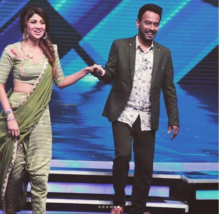 Shilpa Shetty Kundra with Dharmesh Yelande.