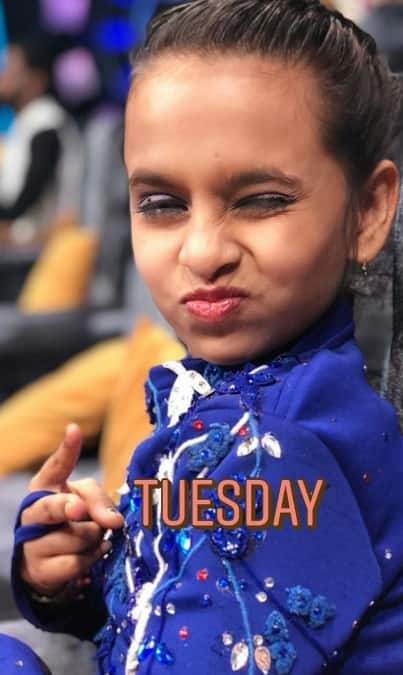 Dipali Borker who was last seen on Remo D'souza's 'Dance Champions' along with her 'Super Dancer 1' co-contestant Yogesh Sharma, pouts on the sets of 'Super Dancer 2'.