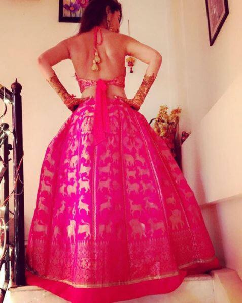 Aprajita posted this picture from her mehendi ceremony with the caption,