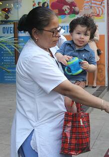 Like a Nawab! PICS:Kareena Kapoor Khan's BABY BOY Taimur Ali Khan completely ignores the PAPARAZZI!