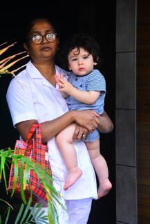 IN PICS: Kareena Kapoor's baby Taimur Ali Khan spotted outside his playschool with his curious eyes!