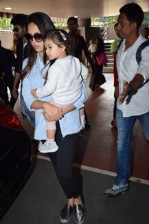 IN PICS: Shahid-Mira and BABY Misha back in Mumbai; Trio gets CLICKED at the airport!