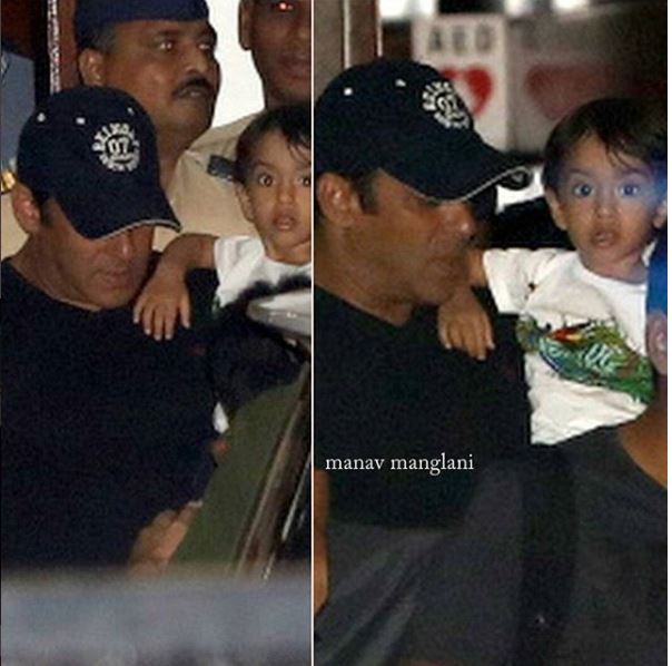 Fresh Pic: Salman Khan snuggling up to nephew Ahil Sharma while he holds Mamu tightly is just too Awww!