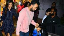 IN PICS: Yummy-mummy Shilpa Shetty spotted on a DINNER DATE with hubby Raj Kundra & son Viaan!