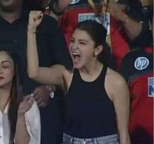 IPL 2018: Anushka Sharma blows a KISS as she CHEERS for hubby Virat Kohli during 'RCB vs 'Kings XI Punjab' match!
