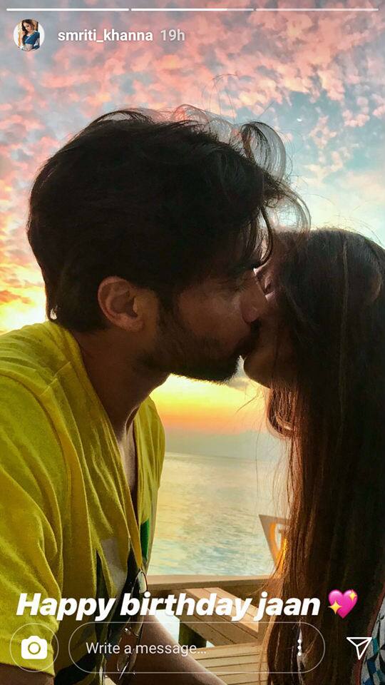 Smriti also posted a liplock picture with hubby as her Instagram story yesterday with