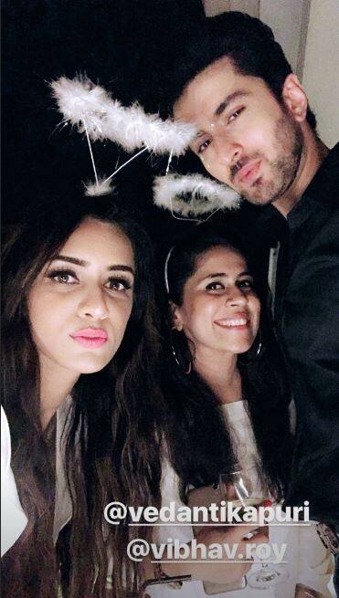 Smrit at the bash with actor Vibhav Roy who was seen in the film 'Padmaavat'. (Photo: Instagram)