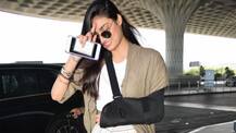 IN PICS: Actress Athiya Shetty SNAPPED at the airport with an INJURED ARM but is all smiles!