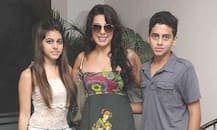 Pooja Bedi's bikini clad daughter Aalia beating the heat in a pool with step-brother Zaan in Indonesia