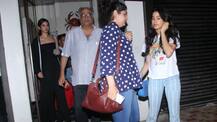 IN PICS: Boney Kapoor dines in with his 3 DAUGHTERS- Janhvi, Khushi & Anshula on Friday night!