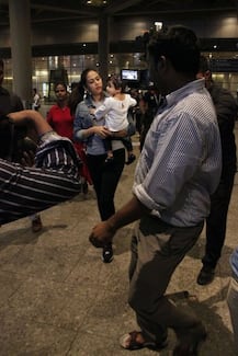 IN PICS: Daddy Shahid receives BABY MISHA and wife Mira at the airport as they return back from US!