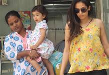 Check Out baby Misha's work-of-art in preggy Mira Rajput's hand as she picks daughter from playschool