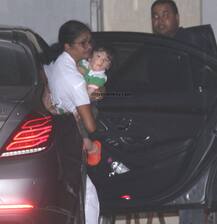 Saif-Kareena's munchkin Taimur Ali Khan looks for cameras as he's spotted at Nani Babita's house & it's Awww!