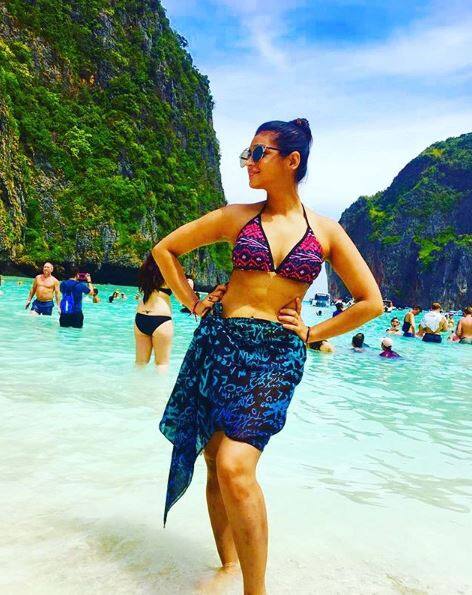Another picture of Jyotsna from Phi Phi Island in Thailand. The picture has been captioned as, 