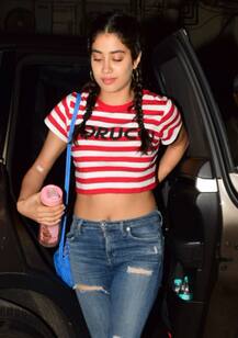 Janhvi Kapoor looks stylish in a crop top as she goes out for a movie with Boney & Anshula Kapoor!