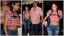 Janhvi Kapoor looks stylish in a crop top as she goes out for a movie with Boney & Anshula Kapoor!