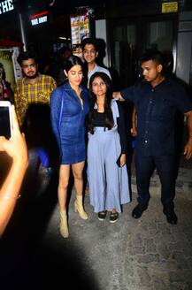 PICS: Janhvi Kapoor at her STYLISH BEST in short denim dress as she steps out for dinner!