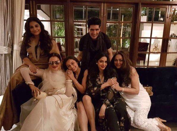 Ace fashion designer Manish Malhotra on Thursday hosted a star-studded birthday bash of Sridevi at his residence, the party saw a line of starry guests including Aishwarya Rai Bachchan, Rani Mukerji, Vidya Balan and Rekha.