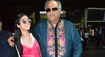 PHOTOS: Doting Daddy Boney Kapoor at the airport to receive his STYLISH daughter Khushi!