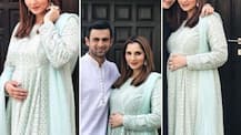 PICS: Pregnant Sania Mirza cradles her baby bump as she celebrates EID with family; Mom-to-be glows in her stunning green outfit!