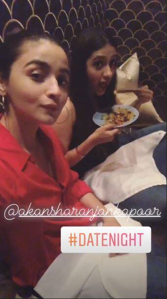 The actress took to her Instagram story to share an inside click from the restaurant with a caption #Dinnerdate 