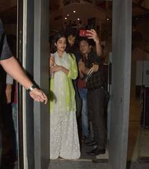 IN PICS: Ishaan Khatter escorts Janhvi Kapoor to car protecting her from CRAZY FANS post their MOVIE DATE!