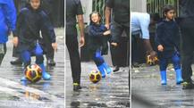 IN PICS: Aamir Khan's 6-year-old son Azad Rao plays football in the rain!