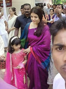 IN PICS: Aishwarya Rai & daughter Aaradhya Bachchan look GORGEOUS in their traditional wear at Durga Puja celebrations!