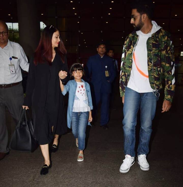 Aishwarya, Abhishek with Aaradhya arrive back in Mumbai post their holiday abroad.