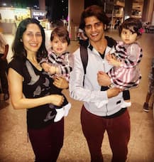 IN PICS: TV actor Karanvir Bohra back in Mumbai with wife & BABY GIRLS ahead of the TWINS' FIRST BIRTHDAY!