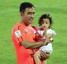 SEE PICS: MS Dhoni's daughter Ziva carries drink for her daddy at Celebrity Clasico match and her CUTENESS will melt your hearts!