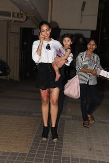 IN PICS: Shahid Kapoor's BABY GIRL Misha paints her mommy Mira as they step out of a BIRTHDAY BASH!