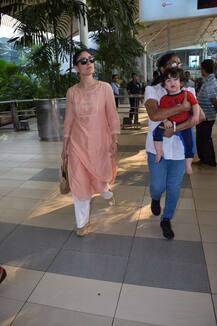 PICS: Kareena's BABY Taimur's CUTE expressions at the airport as he returns back in Mumbai with his mommy will make you go AWW!
