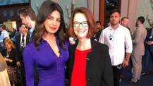 Priyanka Chopra poses with former Australian Prime Minister Julia Gillard