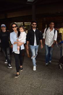 IN PICS: Shahid-Mira and BABY Misha back in Mumbai; Trio gets CLICKED at the airport!