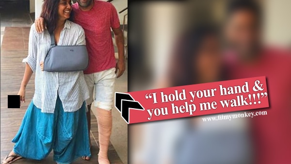 Shweta Salve & hubby Hermit Sethi pose together post their respective surgeries flaunting wrapped shoulder and leg! Shweta Salve & hubby Hermit Sethi pose together post their respective surgeries flaunting wrapped shoulder and leg!