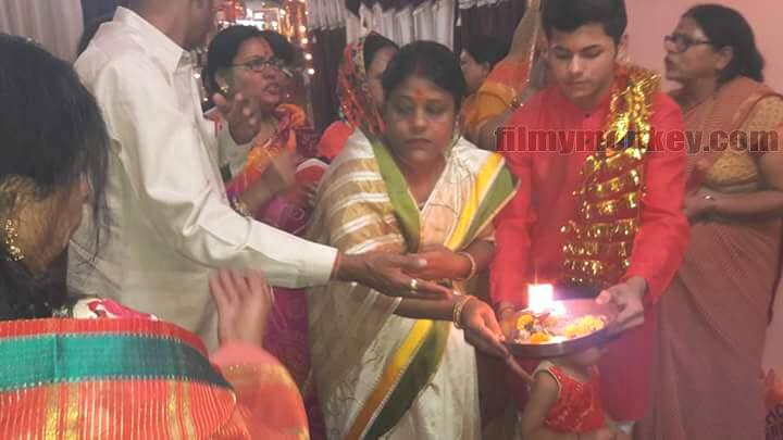 Last seen as 'Bindusara' in 'Chandra Nandini', TV's top teenage actor Siddharth Nigam celebrated the eighth auspicious day of the ongoing Hindu Festival 'Navratri' at home with his relatives.