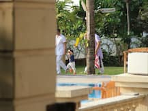 IN PICS: Kareena Kapoor's BABY SON Taimur Ali Khan looks SUPER EXCITED as he walks by the pool!