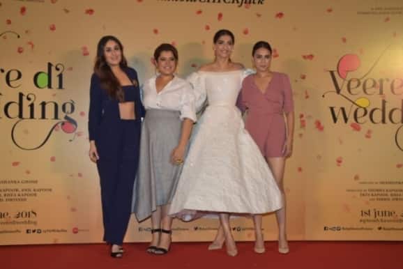 The girl gang of 'Veere Di Wedding' turned up looking their gorgeous best during their #notachicflick film's trailer launch event