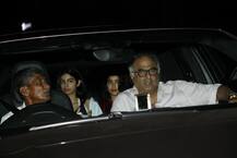 PICS: Janhvi Kapoor looks ravishing in RED post dinner with Khushi & Boney Kapoor!
