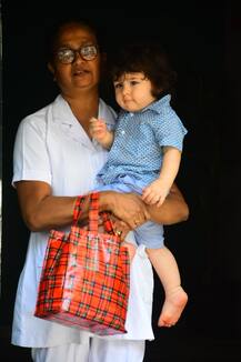 IN PICS: Kareena Kapoor's BABY BOY Taimur Ali Khan gives a royal wave to the PAPARAZZI