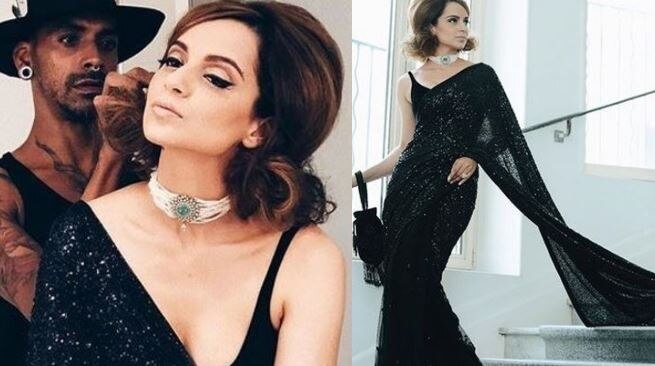 Kangana Ranaut exudes old world charm in sari at Cannes Kangana Ranaut exudes old world charm in sari at Cannes