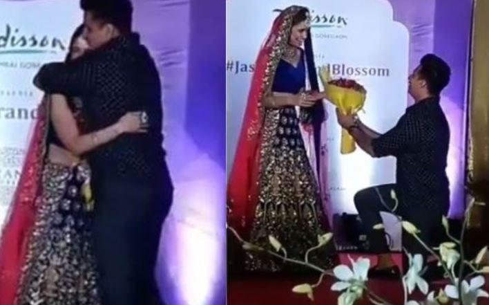 Prince Narula gest down on his knees for Yuvika during a Ramp show Prince Narula gest down on his knees for Yuvika during a Ramp show