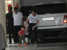 PICS: Kareena Kapoor's BABY SON Taimur Ali Khan flaunts his 'nawabi swag' outside nani Babita Kapoor's house!