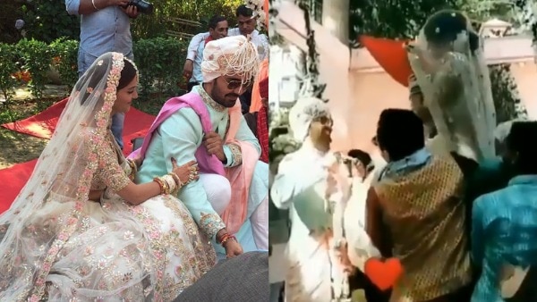 Rubina Weds Abhinav: Bride’s friends LIFT her up during Jaimala ceremony, playfully TEASE the groom (WATCH VIDEO) Rubina Weds Abhinav: Bride’s friends LIFT her up during Jaimala ceremony, playfully TEASE the groom (WATCH VIDEO)